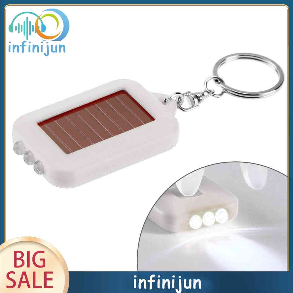 Móc Khóa Đèn Pin LED 3 Bóng Mini Dùng Năng Lượng Mặt Trời Tiện Dụng