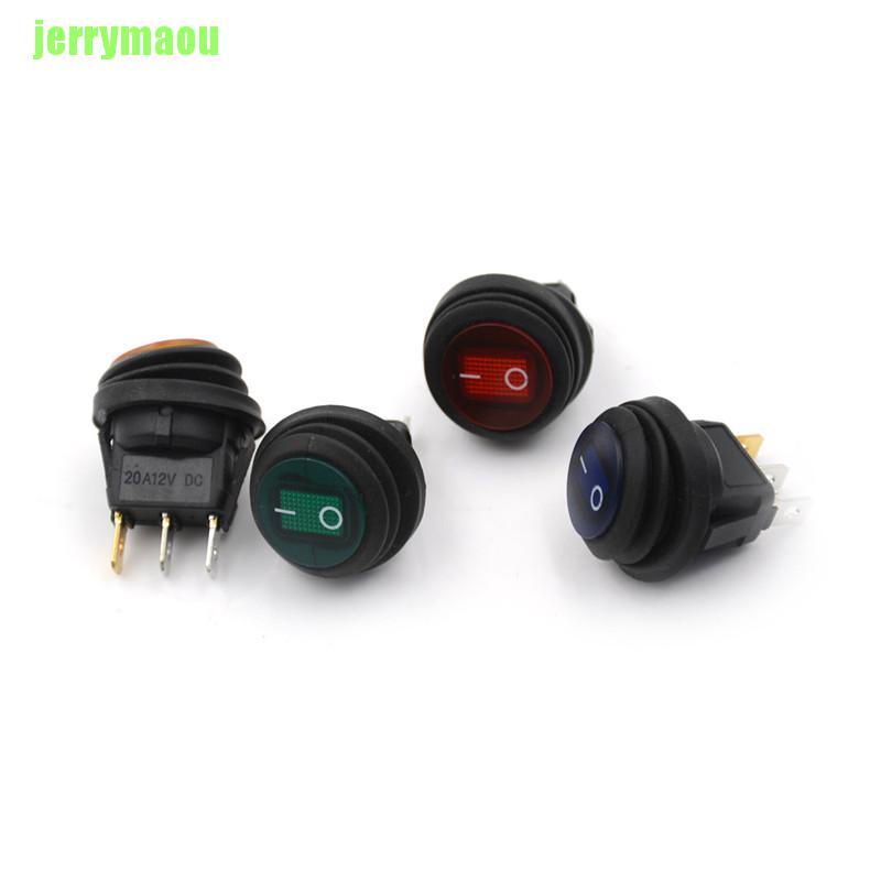 Công tắc rocker bật/ tắt chống thấm nước hình tròn 12V dành cho xe hơi tàu thuyền