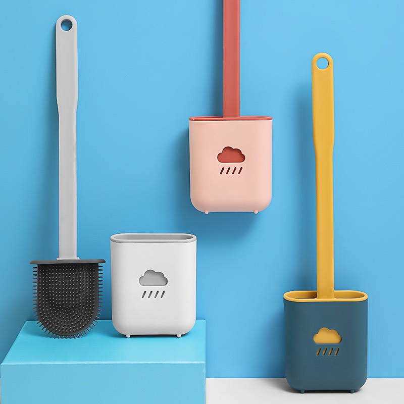 Cọ bồn cầu silicon siêu sạch, cọ vệ sinh toilet kèm hộp đựng 88185 Tổng Kho Sỉ Gia Dụng