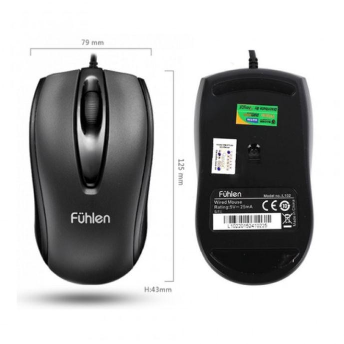 Chuột fuhlen L102 - có dây, chuột ffulhen L102 - HÀNG CHÍNH HÃNG  HNCOMPUTER