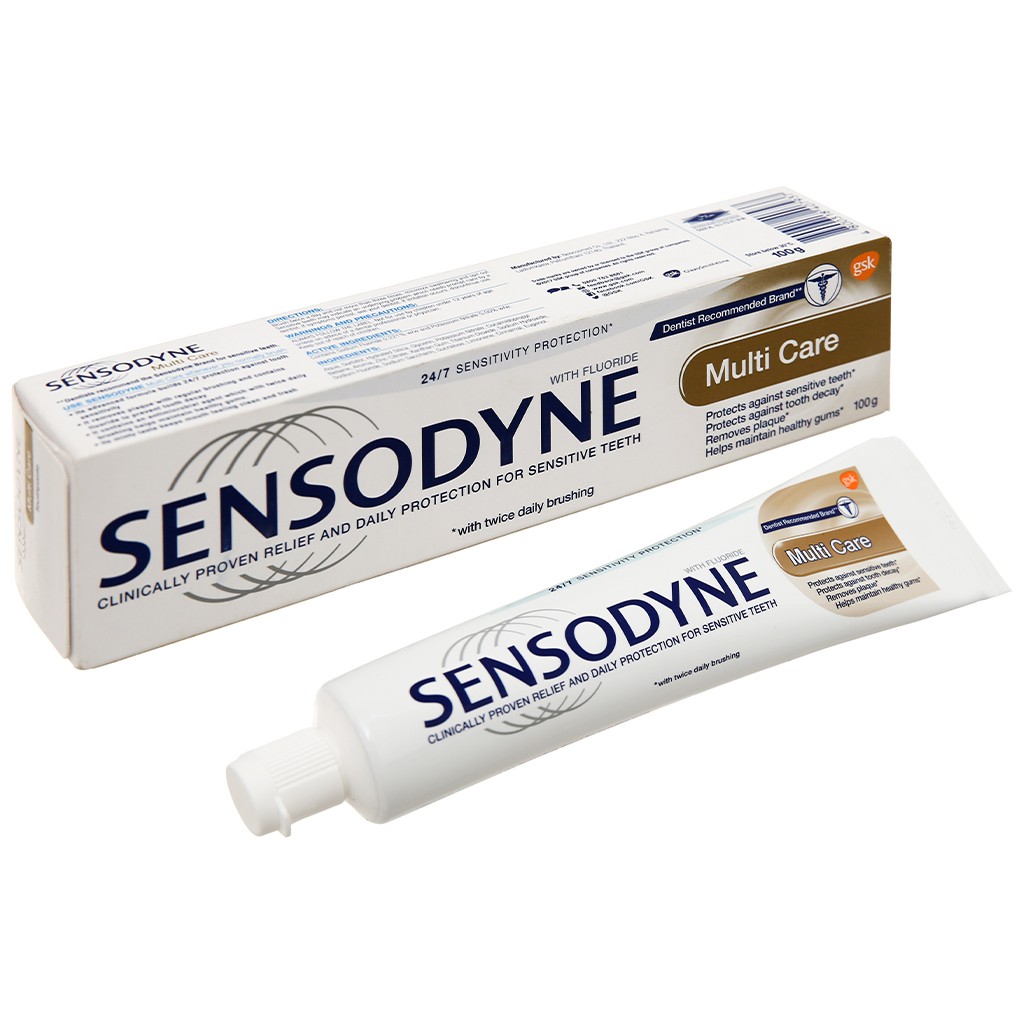 Kem đánh răng KĐR Sensodyne 100g Cool Gel/ Gentle Whitening/ Repair Protect/ Rapid Action/ Fresh Mint/ Multi Care