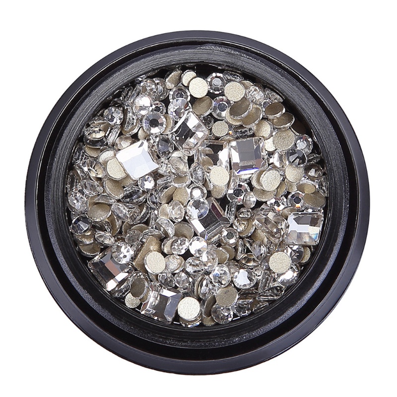 1 Hộp Nhãn Dán Trang Trí Móng Tay Nghệ Thuật Đính Đá Kim Loại Nhiều Hình Dạng DIY Sa