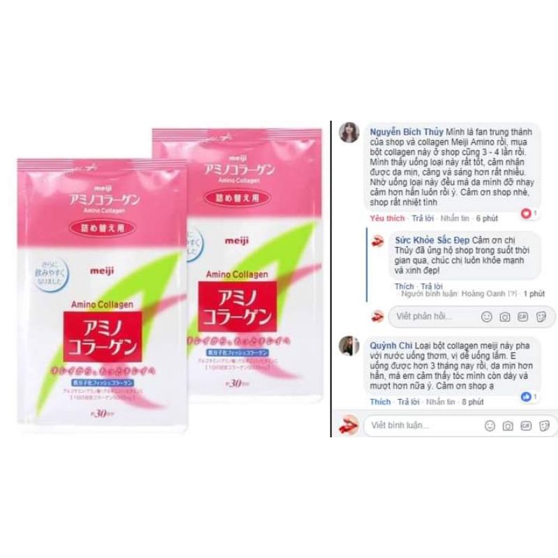 Bột collagen Meiji màu hồng 214g nội địa Nhật chính hãng
