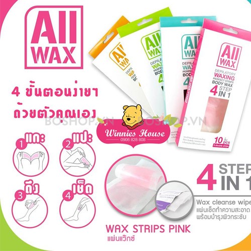 MIẾNG WAX LẠNH ALL WAX WAXING BODY WAX STEP 4 IN 1 CHÍNH HÃNG - 5535