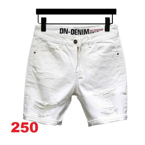 Quần short jean nam màu trắng chất bò - quần short demin nam co giãn thời trang cao cấp Tp_shop_87 ms221
