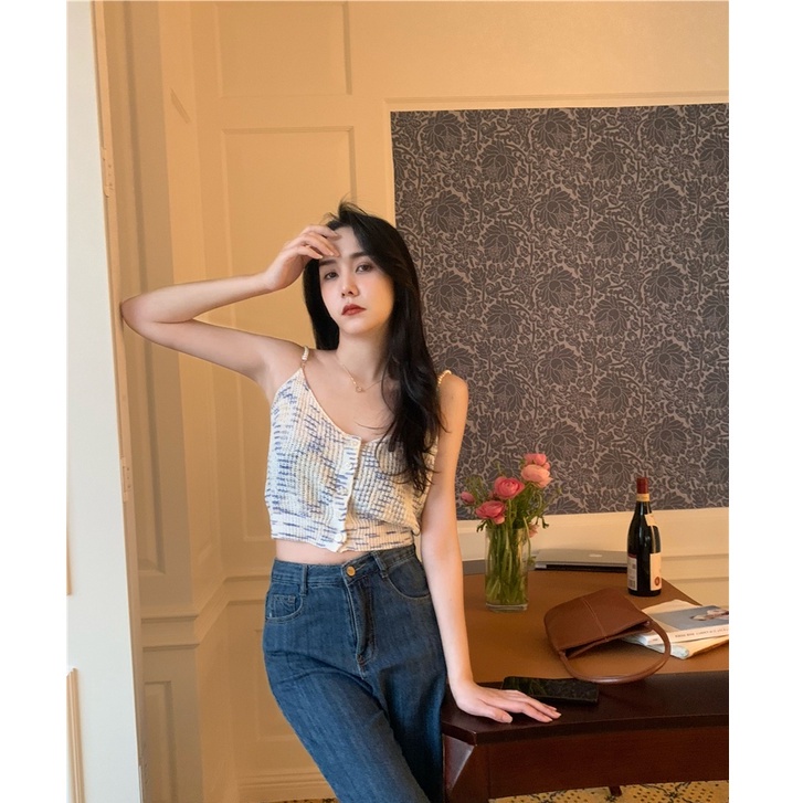 HUANG YOYO Áo Dệt Kim Đính Ngọc Trai Thời Trang Hàn Quốc Dành Cho Nữ