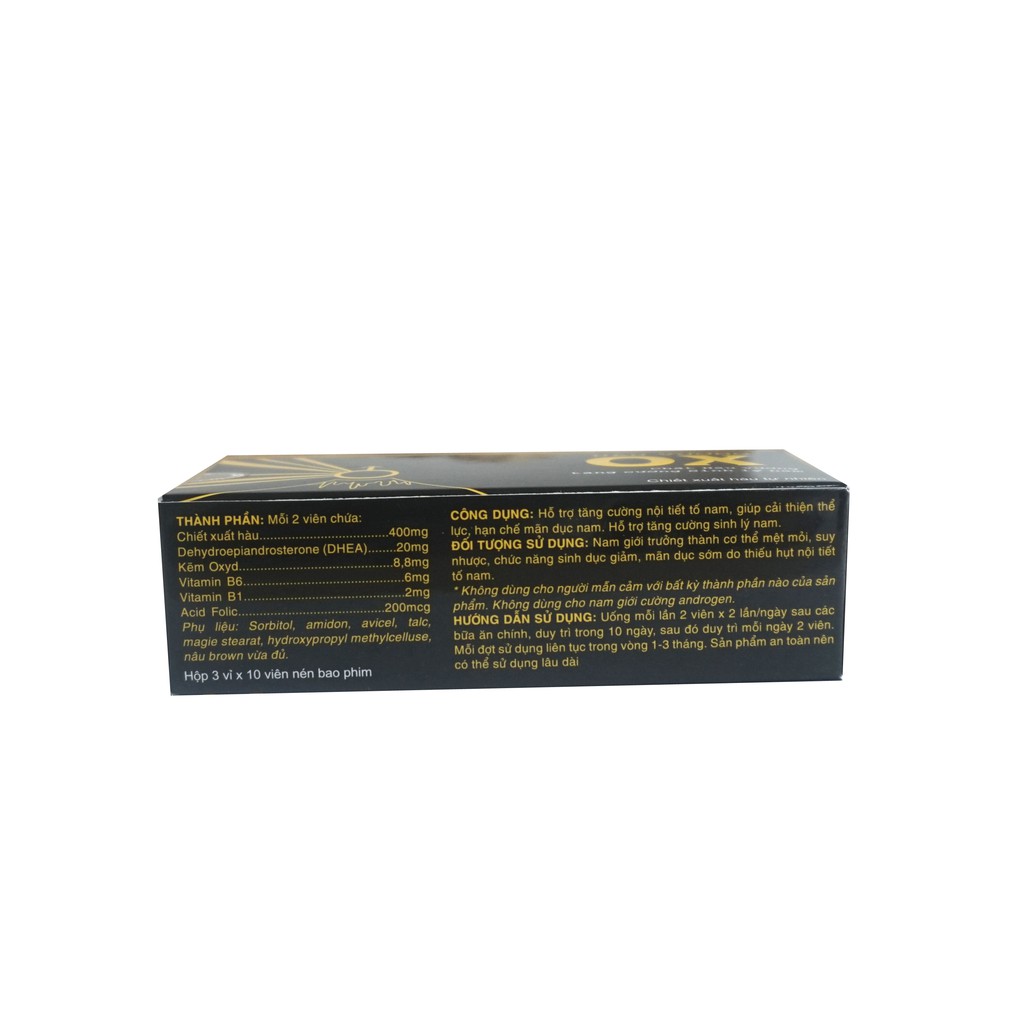 Thực phẩm bảo vệ sức khỏe Hàu vương OX hỗ trợ tăng cường sinh lý nam giới - Trường Thọ pharma hộp 30 viên | BigBuy360 - bigbuy360.vn