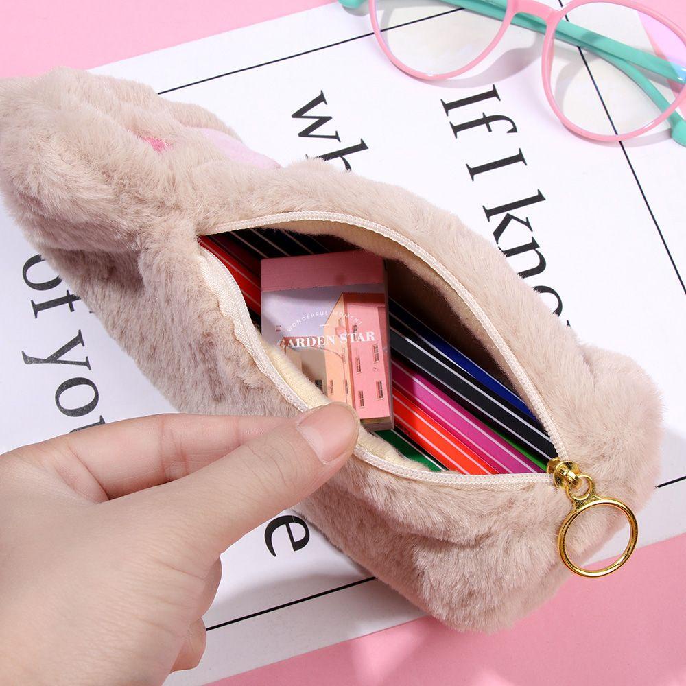 Túi Đựng Bút / Mỹ Phẩm Sức Chứa Lớn Thiết Kế Dễ Thương Tiện Dụng Cho Nữ Giá Đỡ