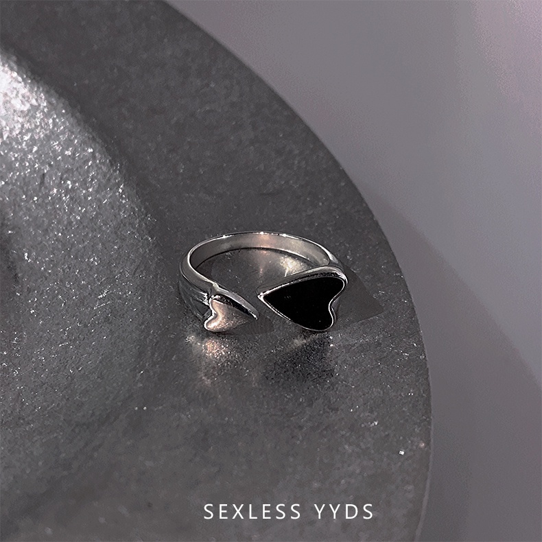 Nhẫn Hở Hình Trái Tim Phong Cách hip hop Thời Trang Cho Nam Và Nữ