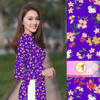 Áo dài hoa nhí may sẵn