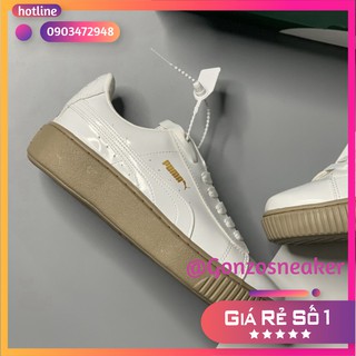 Giày Nữ PM 💖FREESHIP💖 Giày PM Đế Nâu, Giày Thể Thao Nữ Đế Bệt Ulzzang PM Da Bóng Đế Nâu Hot trend 2021