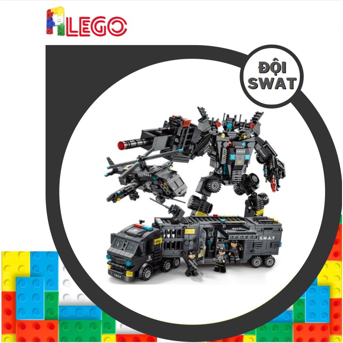 Lego Swat City Đồ Chơi Lắp Ráp Xếp Hình Lego Giáo Dục Thông Minh Sớm Cho Bé Robot ALEGO 920 Chi Tiết
