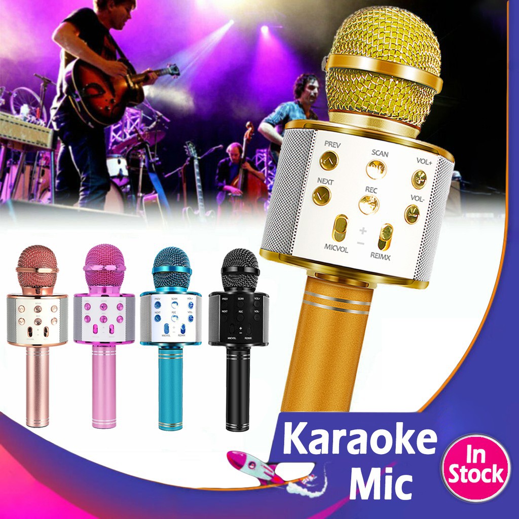 ﹍℡☊Còn hàng Micrô Karaoke Bluetooth không dây Loa chuyên nghiệp Máy nghe nhạc Microfone cầm tay hát ghi âm Mic