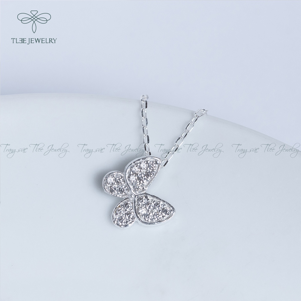 Dây chuyền bạc nữ TLEE mặt hồ điệp nạm đá lấp lánh NCJ D0102