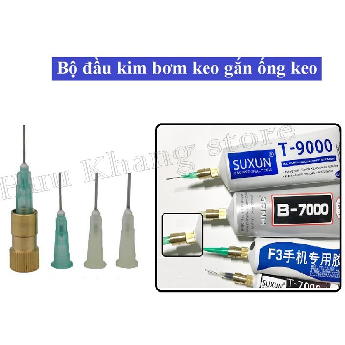 Bộ đầu kim bơm keo gắn ông keo T7000-T8000-T9000-E7...