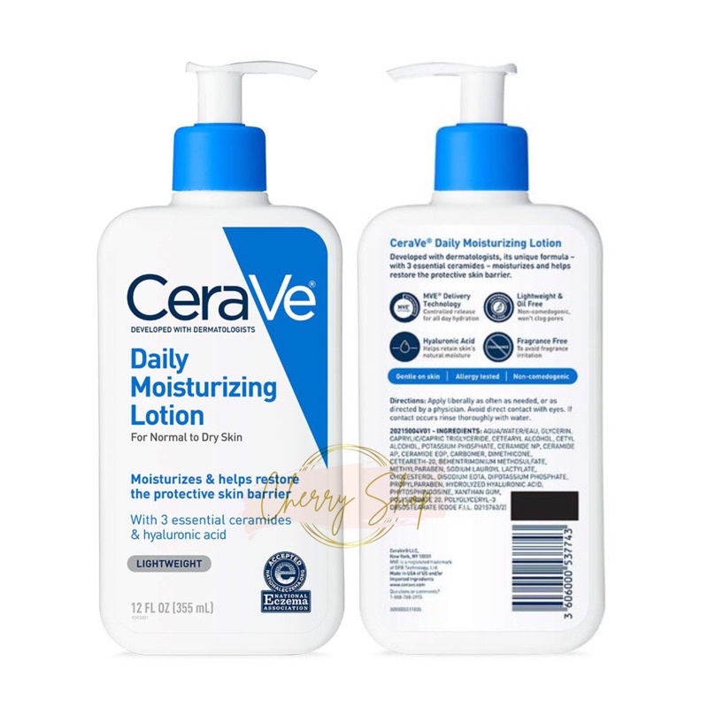 [Hàng USA] Lotion dưỡng ẩm dành cho da khô CeraVe Daily Moisturizing (237ml-355ml-473ml)