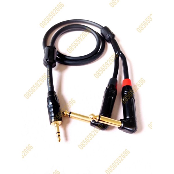 Dây tín hiệu 1 jack 3.5mm-2 jack 6mm