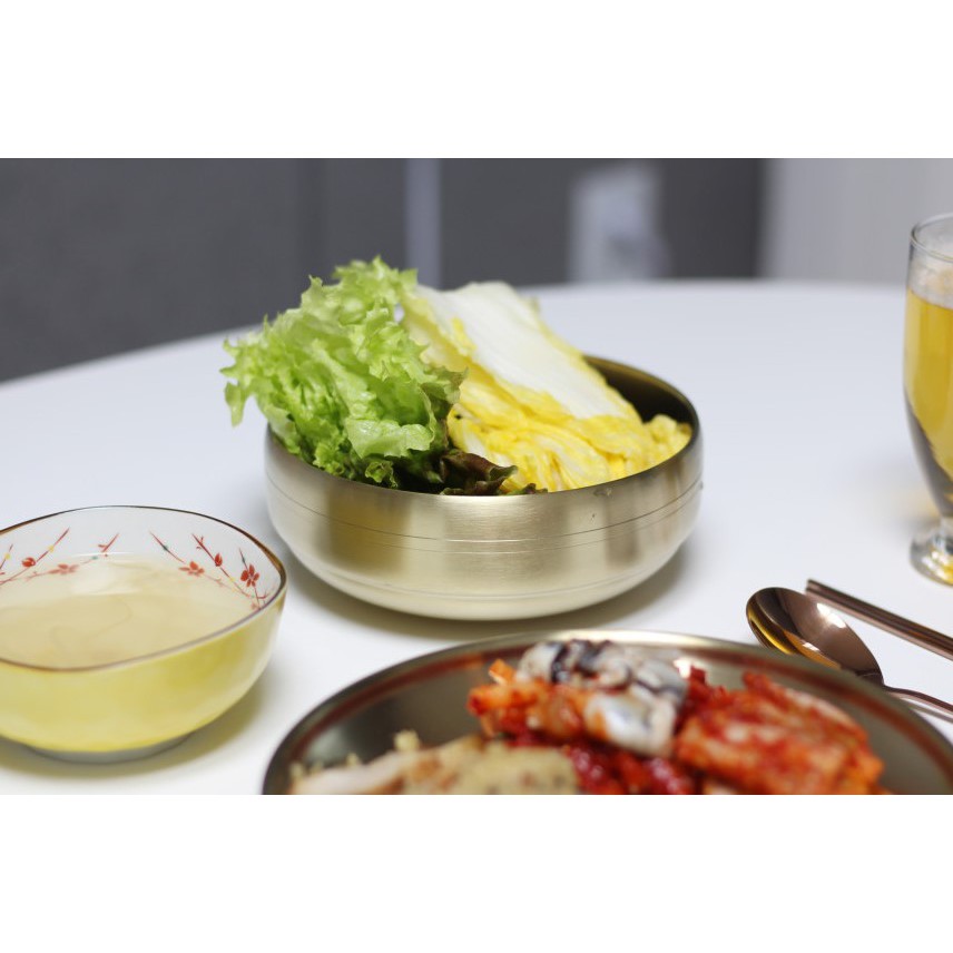 Bát Đồng 2 lớp Hàn Quốc Bát miệng hơi cong vào (티타늄 이중신면기)