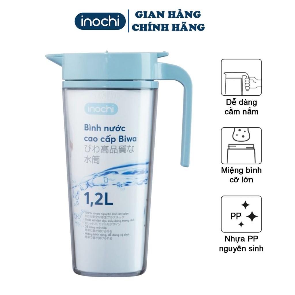 Bình nước ,giữ nhiệt cho bé thể thao tập gym cao cấp Biwa INOCHI 1.2L 1,6L BPET1.2