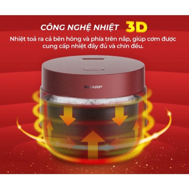 Nồi cơm mini điện tử Sharp KS-COM100DV-RD/WH 1 Lít - HÀNG CHÍNH HÃNG