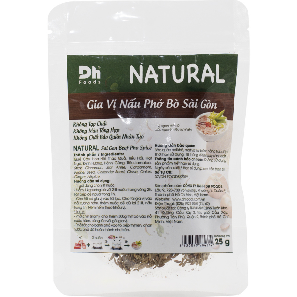 Gói NATURAL Gia Vị Nấu Phở Bò Sài Gòn - Thương hiệu DH Foods