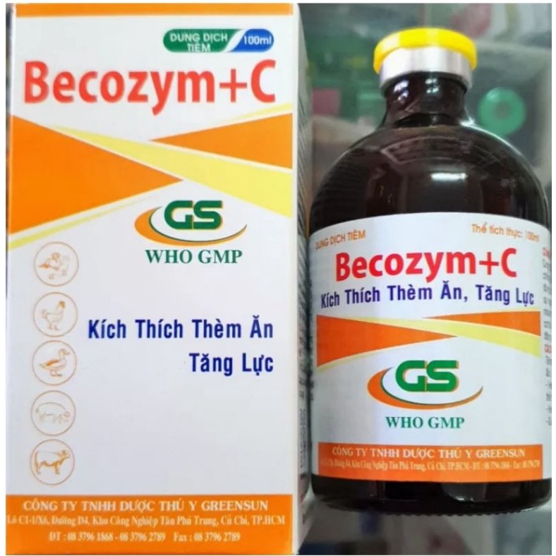 Becozym C 100ml tăng lực cho gà hsd 02/2024