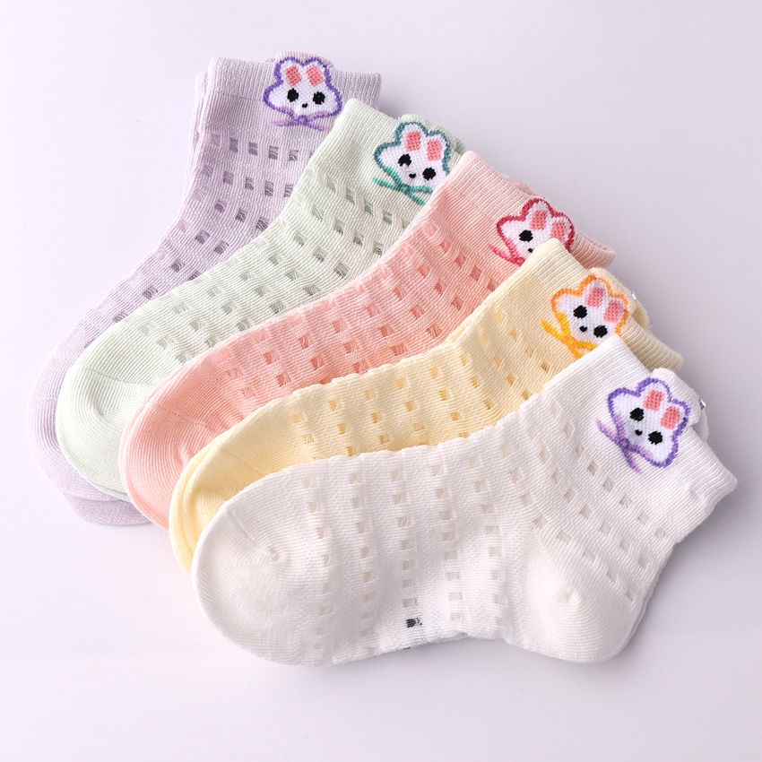 Vớ Cotton Phối Lưới Thoáng Khí Thời Trang Mùa Hè Mới Cho Bé Gái 1-3-6-9-12 Tuổi
