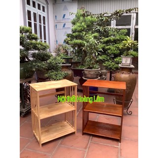Kệ vi sóng 3 tầng gỗ cao su tự nhiên