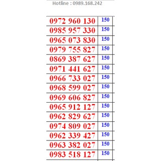 sim viettel 10 số đuôi 27-30.đăng ký chính chủ miễn phí 39
