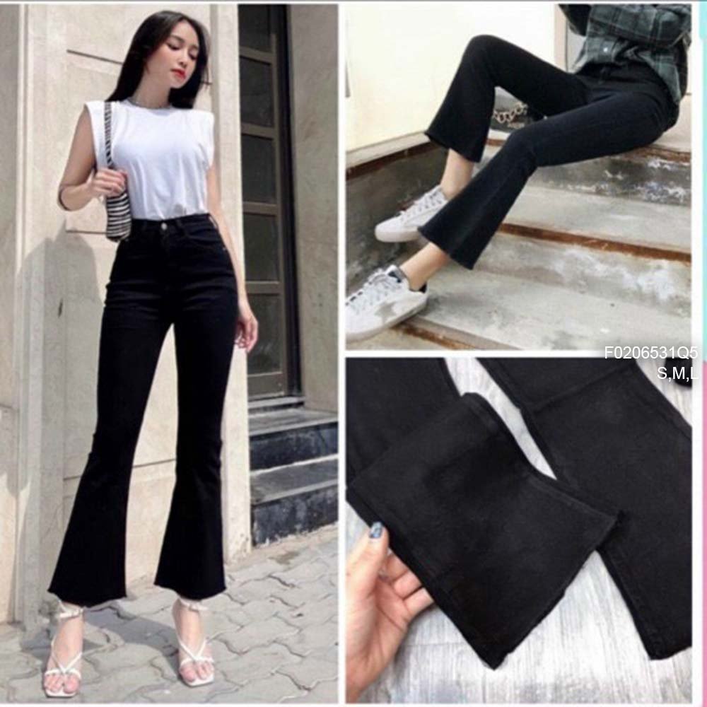 Quần jean đen trơn ống pass có túi tôn dáng! (kèm hình chụp thật)