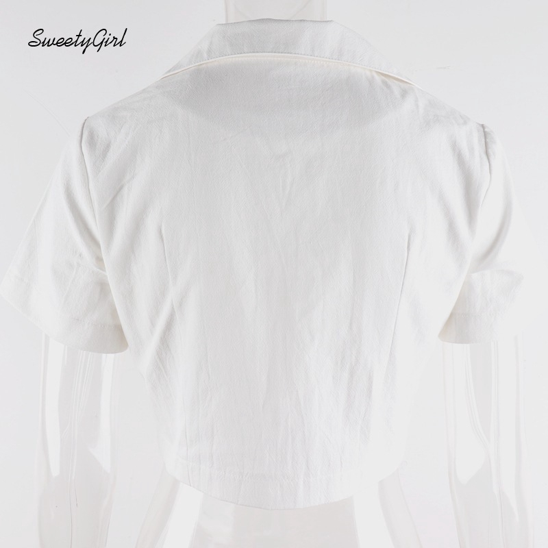 Áo Sơ Mi Lửng Ngắn Tay Màu Trơn Thời Trang Cho Nữ