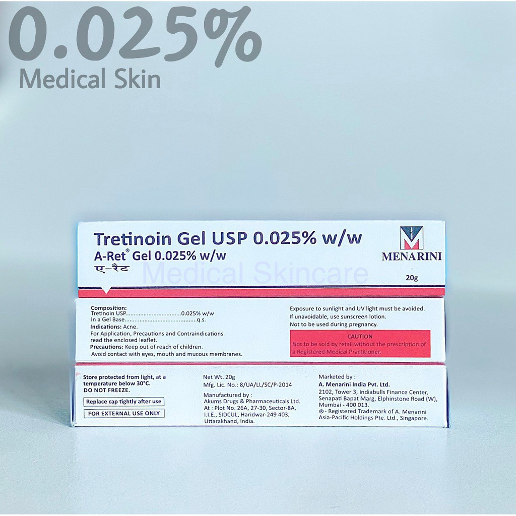 [11/2023]Gel giảm mụn, sáng da Tretinoin ARET 0,025%