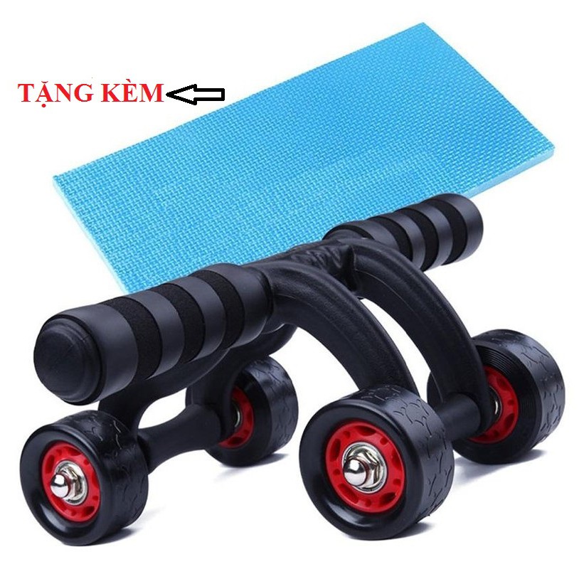 Con Lăn Tập Bụng 4 Bánh (Tặng Thảm Tập)