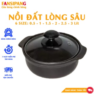 Nồi đất kho cá thịt anper loại 1 size 0.5l 1l 1.5l 2l 3l nấu mì cay kho quẹt kiểu hàn quốc
