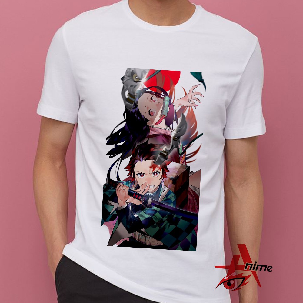 ÁO THUN ANIME Tanjirou KAMADO VÀ NEZUKO CHIẾN ĐẤU AN06-100420