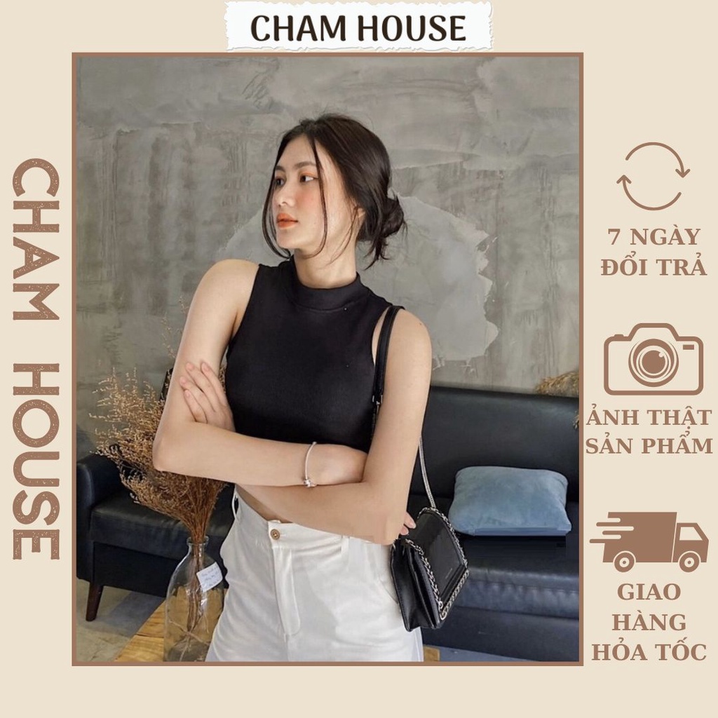 Áo Croptop Ba 3 Lỗ cổ lọ trơn Hot Trend Áo kiểu nữ ôm chất thun Cao Cấp gân mềm mát