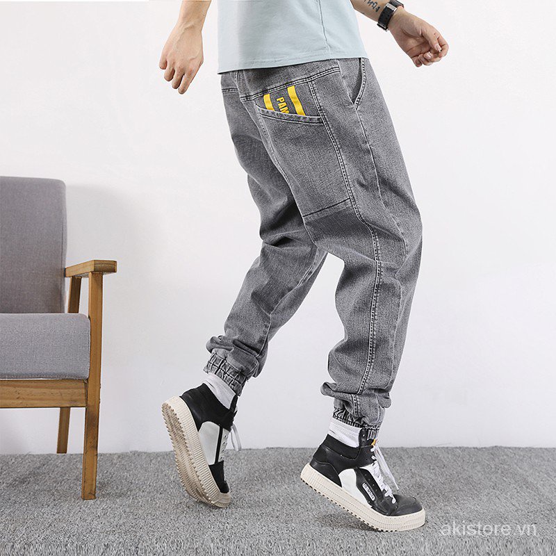 S-5XL Bigsize 100kg  Quần jean jogger đường phố vải jean co giãn thời trang cho nam