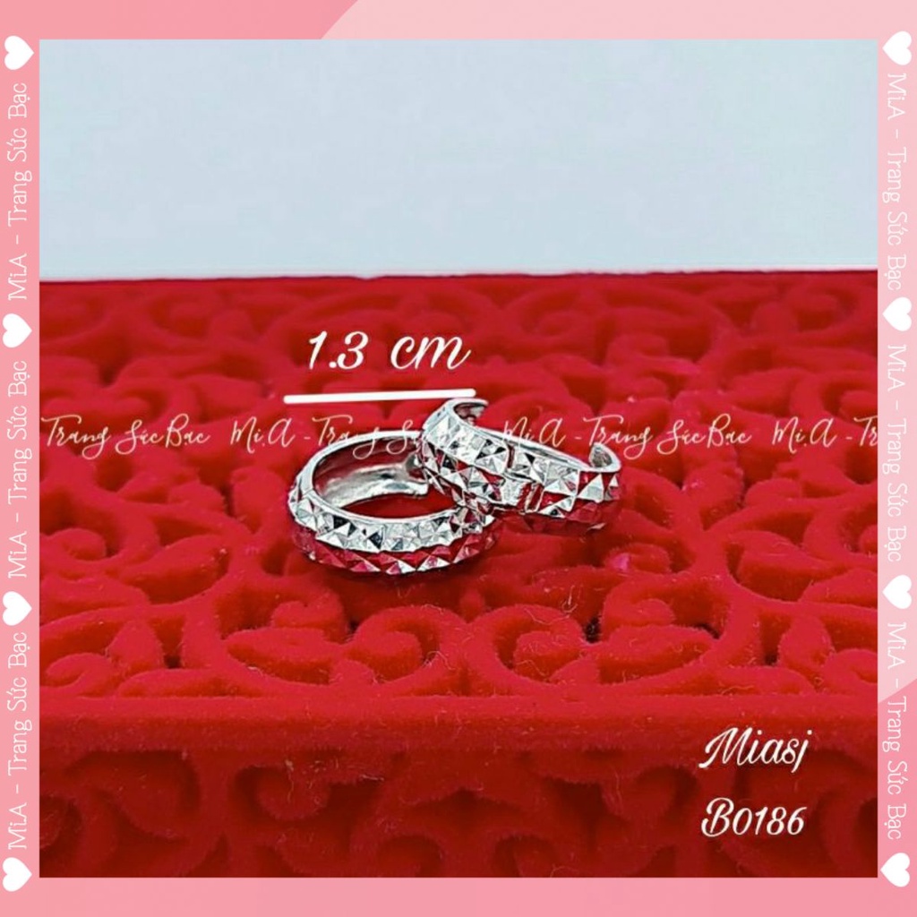 Bông khuyên tai nữ móc máy Bạc Ý S925 miễn phí xi kim cao cấp B0186 | Mi.A Trang sức bạc