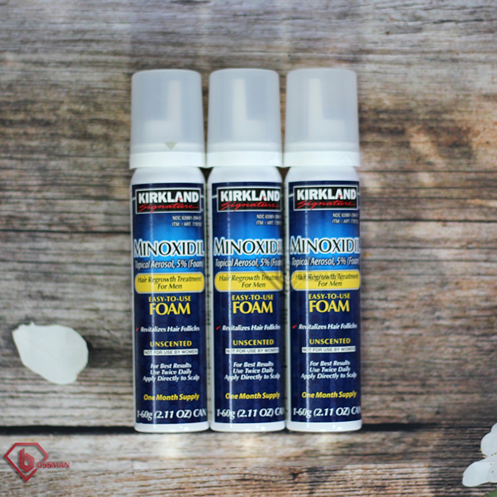 Minoxidil 5% Kirkland Foam của Hoa Kỳ-  dưỡng Râu Tóc Chân Mày