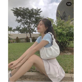 Túi Xách Nữ ♥️FREESHIP♥️ Túi Nữ Da Mềm Kẹp Nách Quai Nhúm Tiểu Thư 2021,2 màu thời trang đen trắng