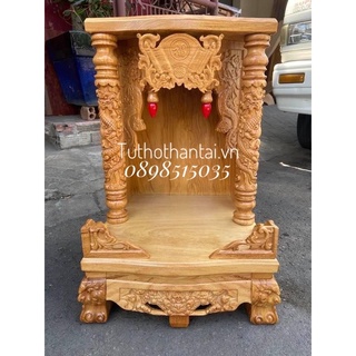 Bàn thờ thần tài ông địa gỗ gõ đỏ 40 x 60cm - TUTHOTHANTAI.VN