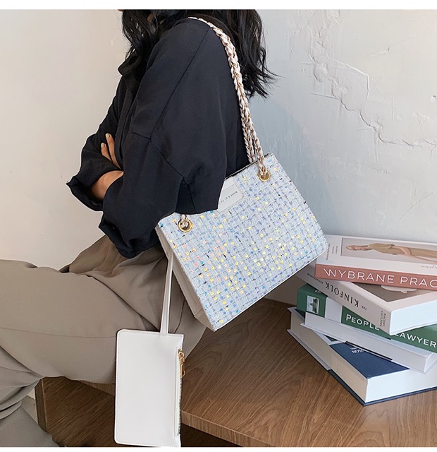 Set túi kèm ví sequin ullzang