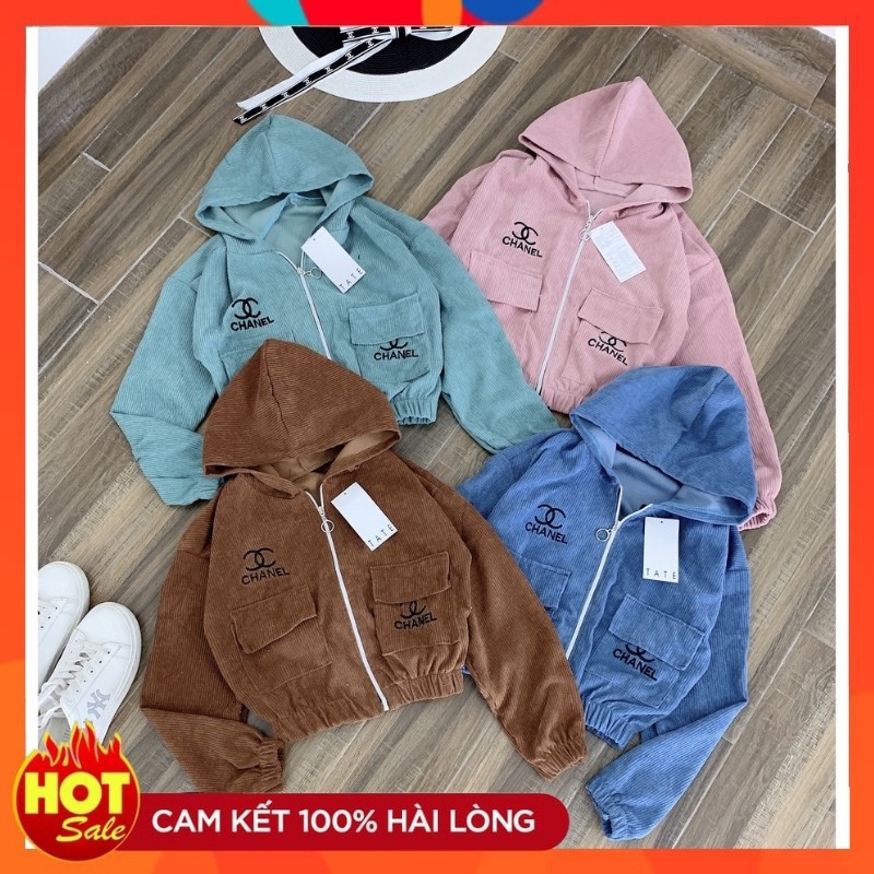 Áo khoác Bomber Nhung Tăm có mũ 🌟FREESHIP🌟 Áo Nhung Tăm - Hàng VNXK | BigBuy360 - bigbuy360.vn