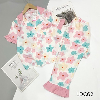 Bộ đồ ngủ Pijama Lụa mango cộc dài, Pizama hàng có size, chất mềm mịn