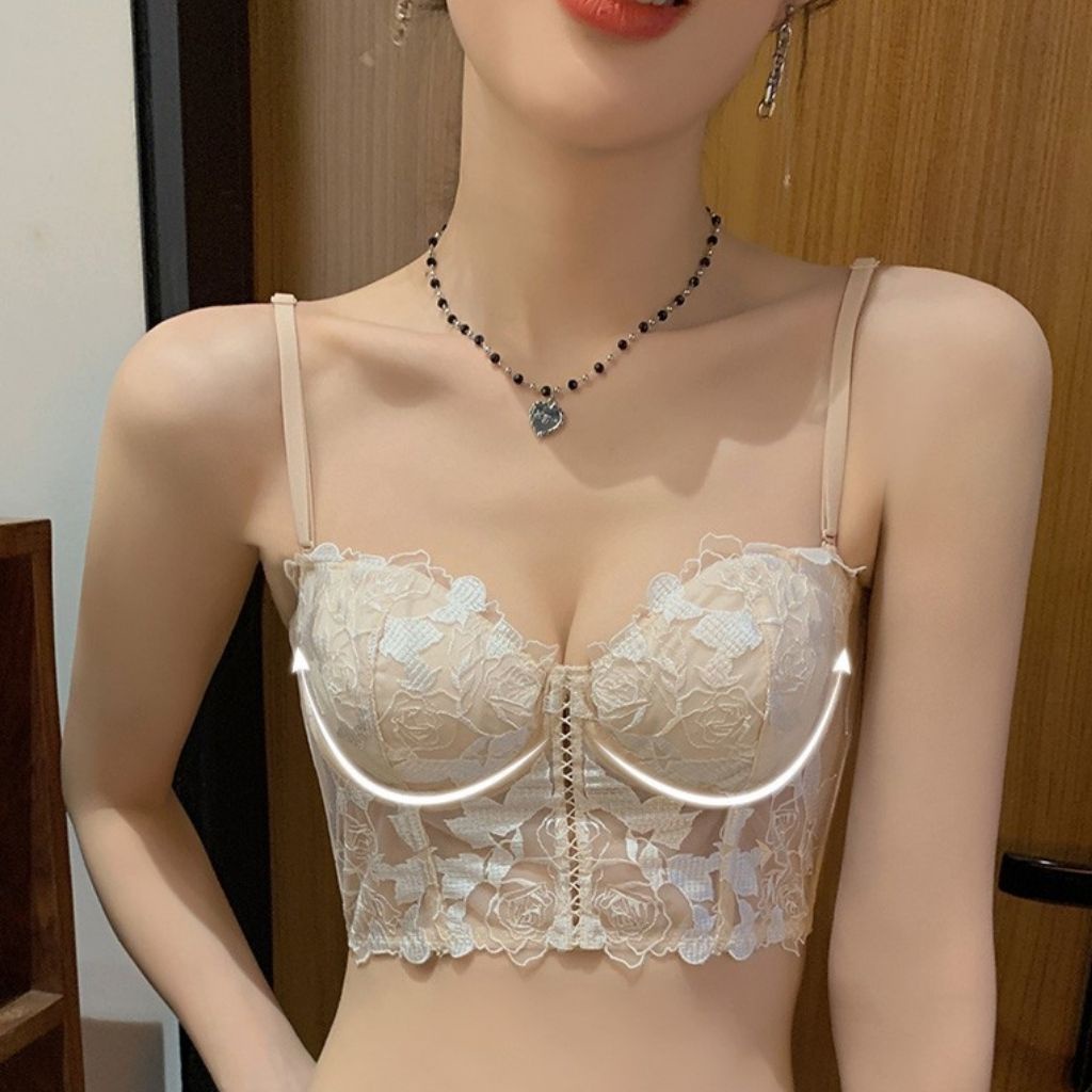 Áo bra nữ ren hoa sexy 2 dây, áo ngực có gọng đệm mút mỏng mềm mại đẹp và gợi cảm JOCOSI A1982
