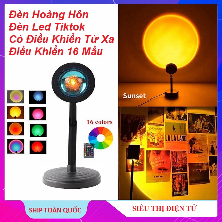 Đèn Hoàng Hôn, LED Điều Khiển Từ Xa 16 Mầu Chiếu Hiệu Ứng Bình Minh - DECOR Trang Trí