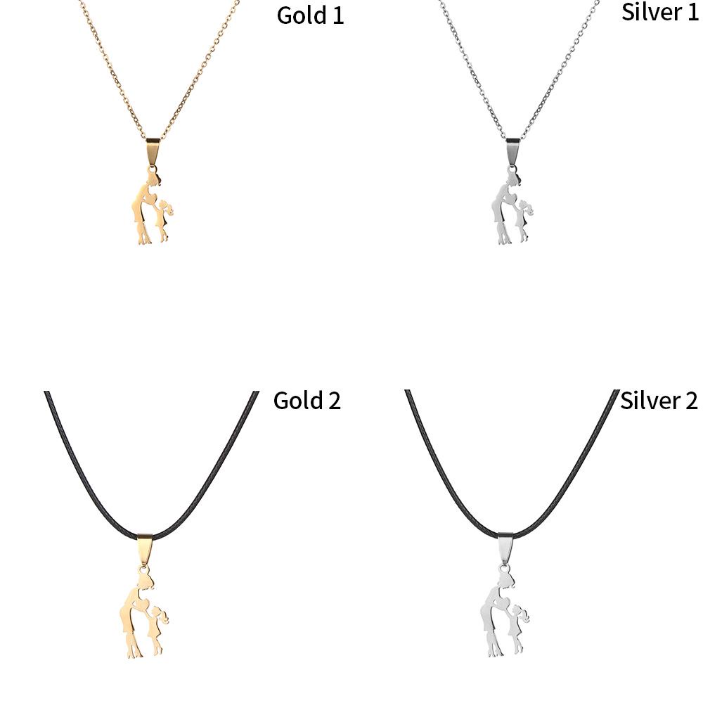 Vòng Cổ ESPO Ngày Của Mẹ|Dây Chuyền Da Mặt Kim Loại Khắc Chữ Mom