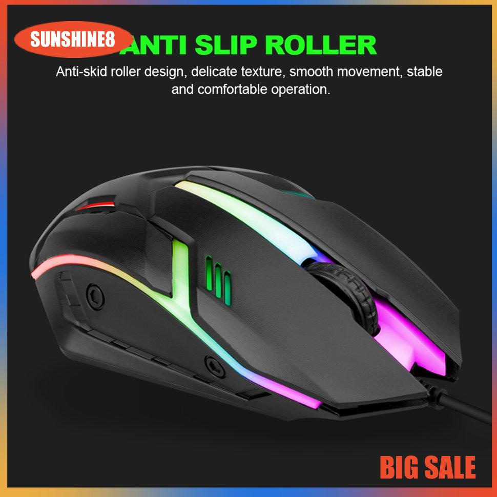 【SUN】Keyboard Mouse Kit GTX350 USB Gaming PC Rainbow LED Computer Accessory
