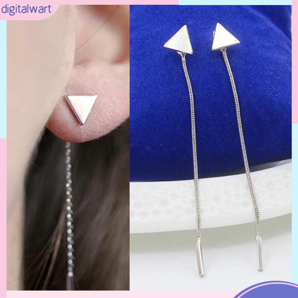 Đôi Bông Tai Dáng Dài Họa Tiết Tam Giác Thời Trang Cho Nữ