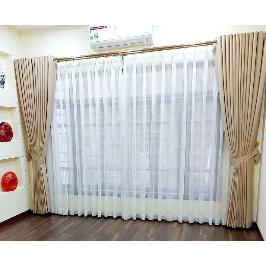 Rèm cửa rộng 2,6m (MÀN CỬA COMBO đầy đủ phụ kiện) - Vải dệt 3 lớp chống nắng, cản sáng, chống tia UV